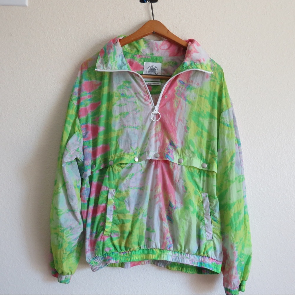 Vintage Urban Outfitters Anorak 1/4 Zip Nylon Retro Track Jacket SZ small